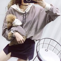 HKM-5591229 Striped Hooded Terry Cotton Pet Sweatshirt for Small Dogs and Cats
