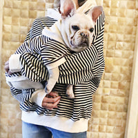 HKM-5591229 Striped Hooded Terry Cotton Pet Sweatshirt for Small Dogs and Cats