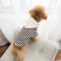 HKM-5591229 Striped Hooded Terry Cotton Pet Sweatshirt for Small Dogs and Cats