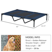 HKM-5591485 Elevated Cooling Dog Cot Bed with Breathable Mesh - Ideal for Indoor & Outdoor Use - Supports Pets Up to 110 lbs
