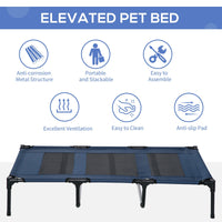 HKM-5591485 Elevated Cooling Dog Cot Bed with Breathable Mesh - Ideal for Indoor & Outdoor Use - Supports Pets Up to 110 lbs