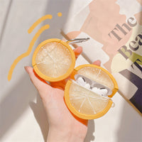 HKM-559187 Personalized Silicone Earphone Case Compatible with AirPods 1/2 and AirPods Pro 3 – Lemon Color with Hook