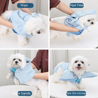 HKM-5592509 Quick-Drying Absorbent Polyester Dog Bathrobe Towel in Blue