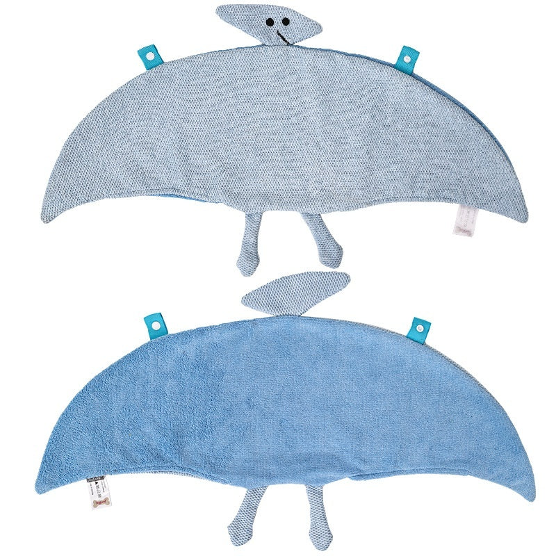 HKM-5592509 Quick-Drying Absorbent Polyester Dog Bathrobe Towel in Blue