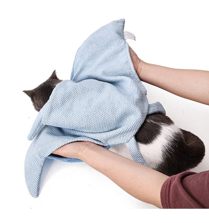 HKM-5592509 Quick-Drying Absorbent Polyester Dog Bathrobe Towel in Blue