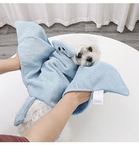 HKM-5592509 Quick-Drying Absorbent Polyester Dog Bathrobe Towel in Blue