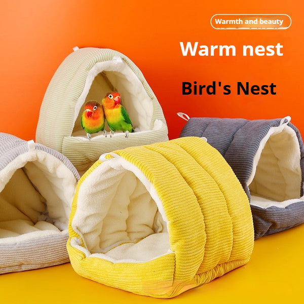 HKM-5592893 Cozy Thickened Cotton Bird Nest for Parrots & Small Birds - Multiple Colors Available