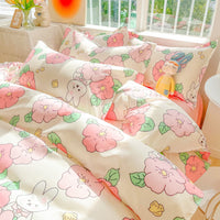 HKM-559315 Soft Cotton Four-Piece Bedding Set with Pillowcases and Duvet Cover in Modern Design