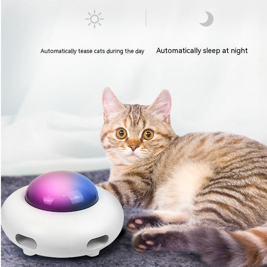 HKM-5593661 Automatic Cat Teaser Toy with Electric Turntable - Fun UFO-Shaped Design for Interactive Play