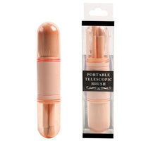 HKM-559379 4-in-1 Retractable Makeup Brush Set - Portable Plastic Handle with Man-Made Fiber Brushes