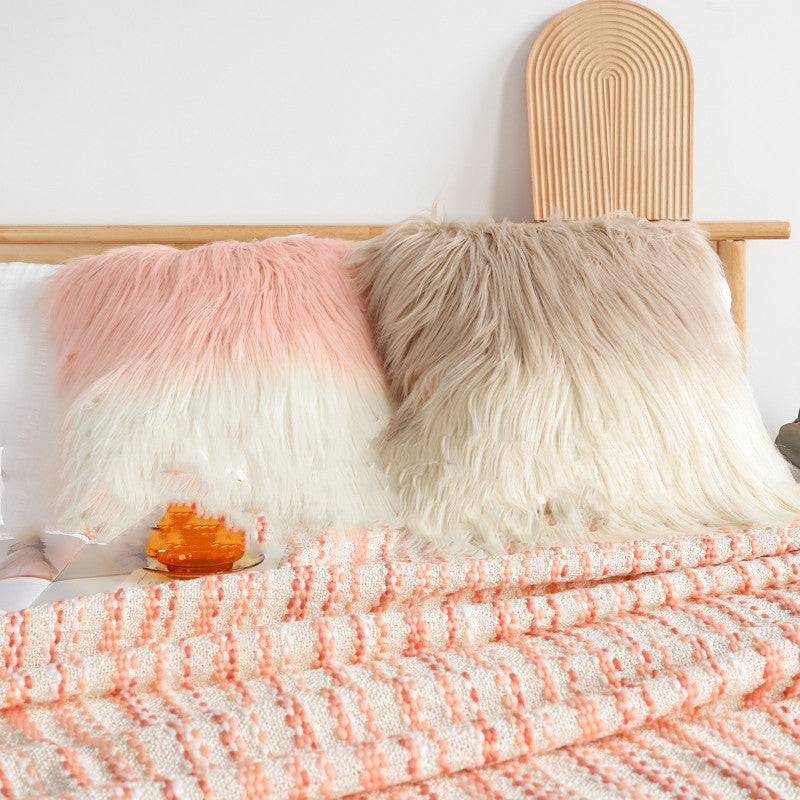 HKM-559443 Living Room Plush Pillow Cushion - 45x45cm, Gradient Colors, Soft Fabric Options