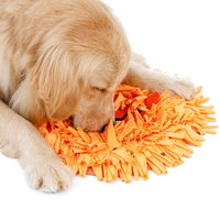 HKM-5594685 Lion Head Design Slow Feeder Training Blanket for Pets ¨C Sniffer Pad in Orange, 41x41cm