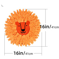 HKM-5594685 Lion Head Design Slow Feeder Training Blanket for Pets ¨C Sniffer Pad in Orange, 41x41cm