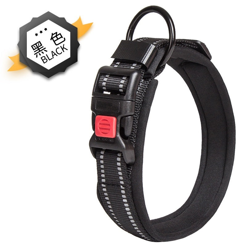 HKM-5594813 Comfortable Breathable Monochrome Dog Collar for Medium to Large Dogs
