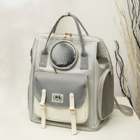 HKM-5595069 Large Capacity Breathable Cat Backpack in Gray, Light Green, and Khaki - Ideal for Pets Up to 15kg