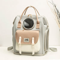 HKM-5595069 Large Capacity Breathable Cat Backpack in Gray, Light Green, and Khaki - Ideal for Pets Up to 15kg