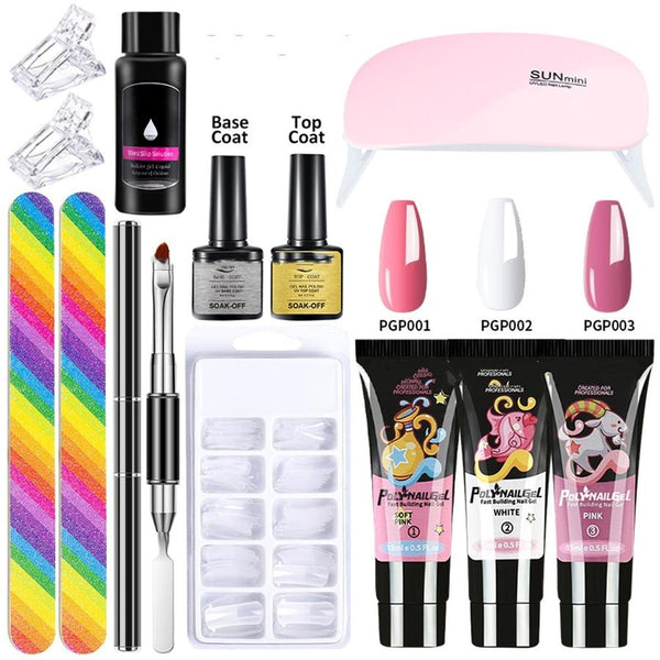 HKM-559635 13-Piece Crystal Extended Glue Nail Art Kit