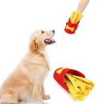 HKM-559635 Interactive Red Felt Cloth French Fries Dog Sniffing Toy for Training and Play