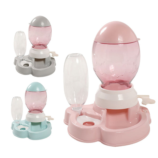 HKM-5596605 Automatic Pet Feeder and Waterer for Dogs and Cats - Prevents Tipping, No Wet Mouth