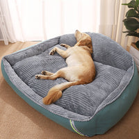 HKM-5596861 Cozy Velvet and Imitation Leather Removable Washable Medium Dog Kennel - Multiple Sizes Available