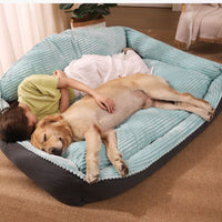 HKM-5596861 Cozy Velvet and Imitation Leather Removable Washable Medium Dog Kennel - Multiple Sizes Available