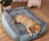 HKM-5596861 Cozy Velvet and Imitation Leather Removable Washable Medium Dog Kennel - Multiple Sizes Available