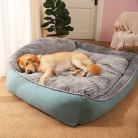 HKM-5596861 Cozy Velvet and Imitation Leather Removable Washable Medium Dog Kennel - Multiple Sizes Available