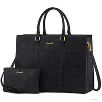 HKM-559699 Vintage Leather Laptop Tote Bag for 15.6 Inch Laptops - Waterproof Office Briefcase with Large Capacity