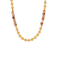 HKM-559699 Wholesale Custom Fine Fashion Jewelry 18K Gold Plated Stainless Steel Mix Natural Stone Beads Beaded Handmade Necklace for Women