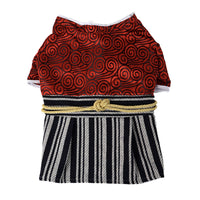 HKM-5598397 Japanese-Inspired Black and Red Kimono Costume for Dogs in Various Sizes