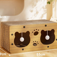 HKM-5598781 Upgraded Sisal Cat Scratch Board with Corrugated Paper Base and Integrated Cat Nest