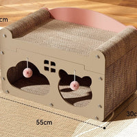 HKM-5598781 Upgraded Sisal Cat Scratch Board with Corrugated Paper Base and Integrated Cat Nest