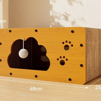 HKM-5598781 Upgraded Sisal Cat Scratch Board with Corrugated Paper Base and Integrated Cat Nest