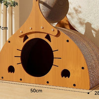 HKM-5598781 Upgraded Sisal Cat Scratch Board with Corrugated Paper Base and Integrated Cat Nest