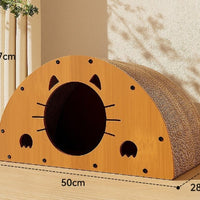 HKM-5598781 Upgraded Sisal Cat Scratch Board with Corrugated Paper Base and Integrated Cat Nest