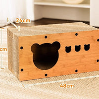 HKM-5598781 Upgraded Sisal Cat Scratch Board with Corrugated Paper Base and Integrated Cat Nest