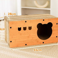 HKM-5598781 Upgraded Sisal Cat Scratch Board with Corrugated Paper Base and Integrated Cat Nest