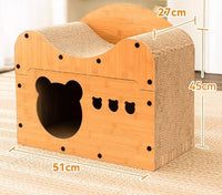 HKM-5598781 Upgraded Sisal Cat Scratch Board with Corrugated Paper Base and Integrated Cat Nest