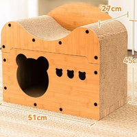 HKM-5598781 Upgraded Sisal Cat Scratch Board with Corrugated Paper Base and Integrated Cat Nest