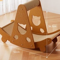 HKM-5598781 Upgraded Sisal Cat Scratch Board with Corrugated Paper Base and Integrated Cat Nest