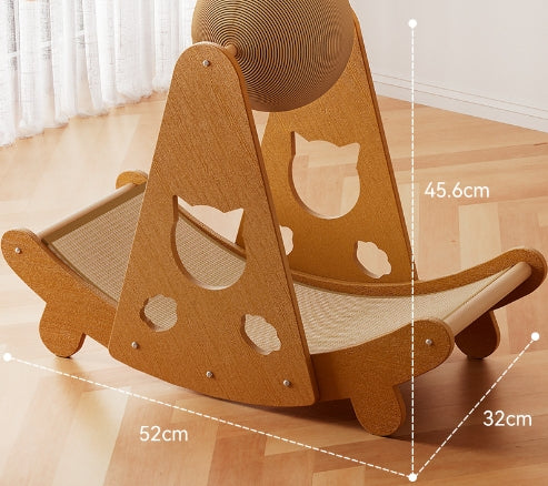 HKM-5598781 Upgraded Sisal Cat Scratch Board with Corrugated Paper Base and Integrated Cat Nest