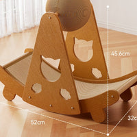 HKM-5598781 Upgraded Sisal Cat Scratch Board with Corrugated Paper Base and Integrated Cat Nest
