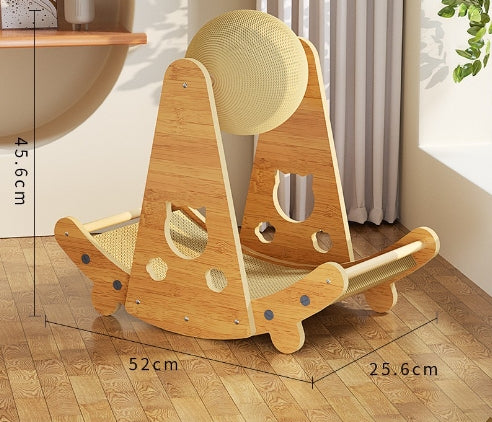 HKM-5598781 Upgraded Sisal Cat Scratch Board with Corrugated Paper Base and Integrated Cat Nest