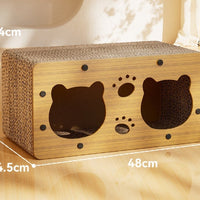 HKM-5598781 Upgraded Sisal Cat Scratch Board with Corrugated Paper Base and Integrated Cat Nest