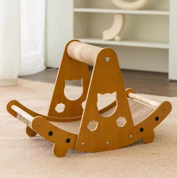 HKM-5598781 Upgraded Sisal Cat Scratch Board with Corrugated Paper Base and Integrated Cat Nest