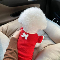 HKM-5600957 Lightweight Breathable Coral Fleece Summer Clothing for Small Dogs and Cats - Pink, White, Red