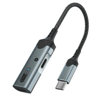 HKM-560211 2-in-1 Type-C Audio Adapter with PD 60W Charging for iPhone 15 and USB-C Earphones