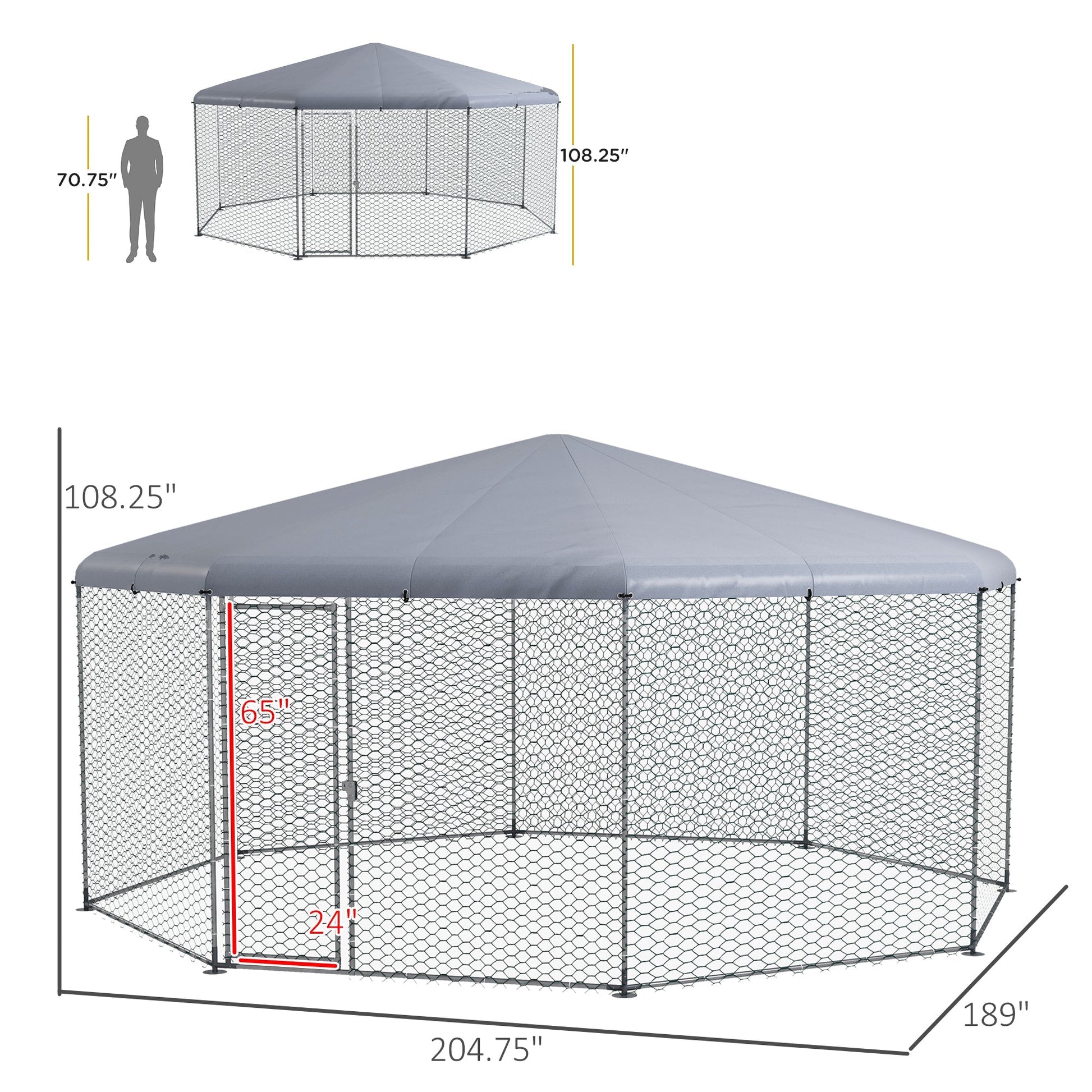 HKM-5602237 Spacious Chicken Run for 19-25 Chickens with Weather-Resistant Cover