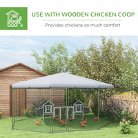 HKM-5602237 Spacious Chicken Run for 19-25 Chickens with Weather-Resistant Cover