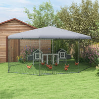 HKM-5602237 Spacious Chicken Run for 19-25 Chickens with Weather-Resistant Cover